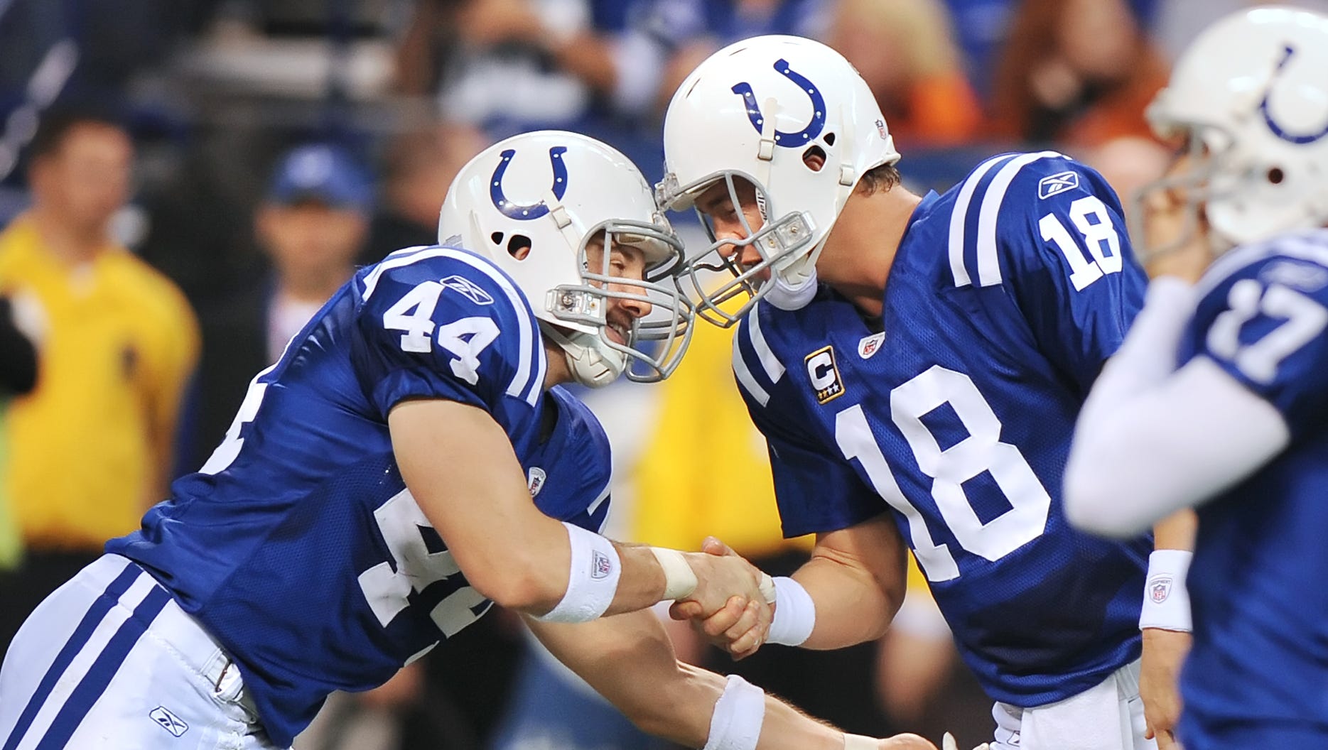 "He was able to keep everyone happy, and there were a lot of mouths to feed on those teams," former Colts tight end Dallas Clark said of Peyton Manning.