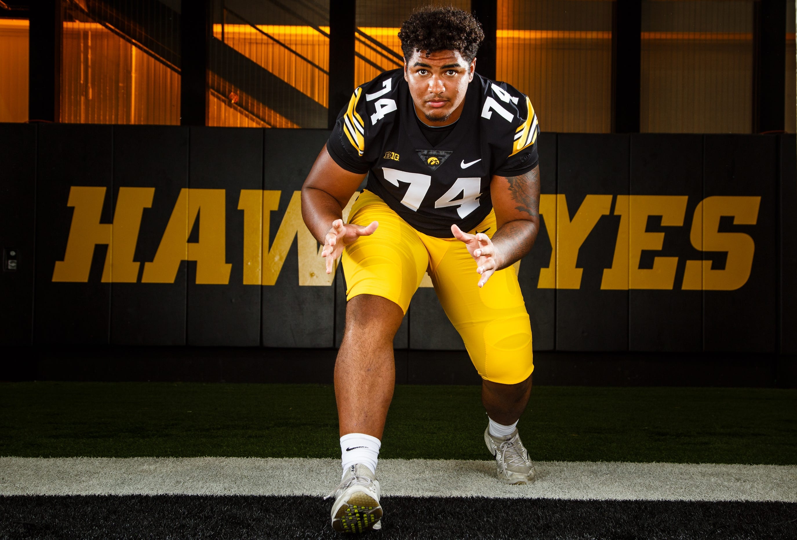 Iowa's Tristan Wirfs poses for a photo during the Iowa Football media day on Friday, Aug. 10, 2018 in Iowa City.