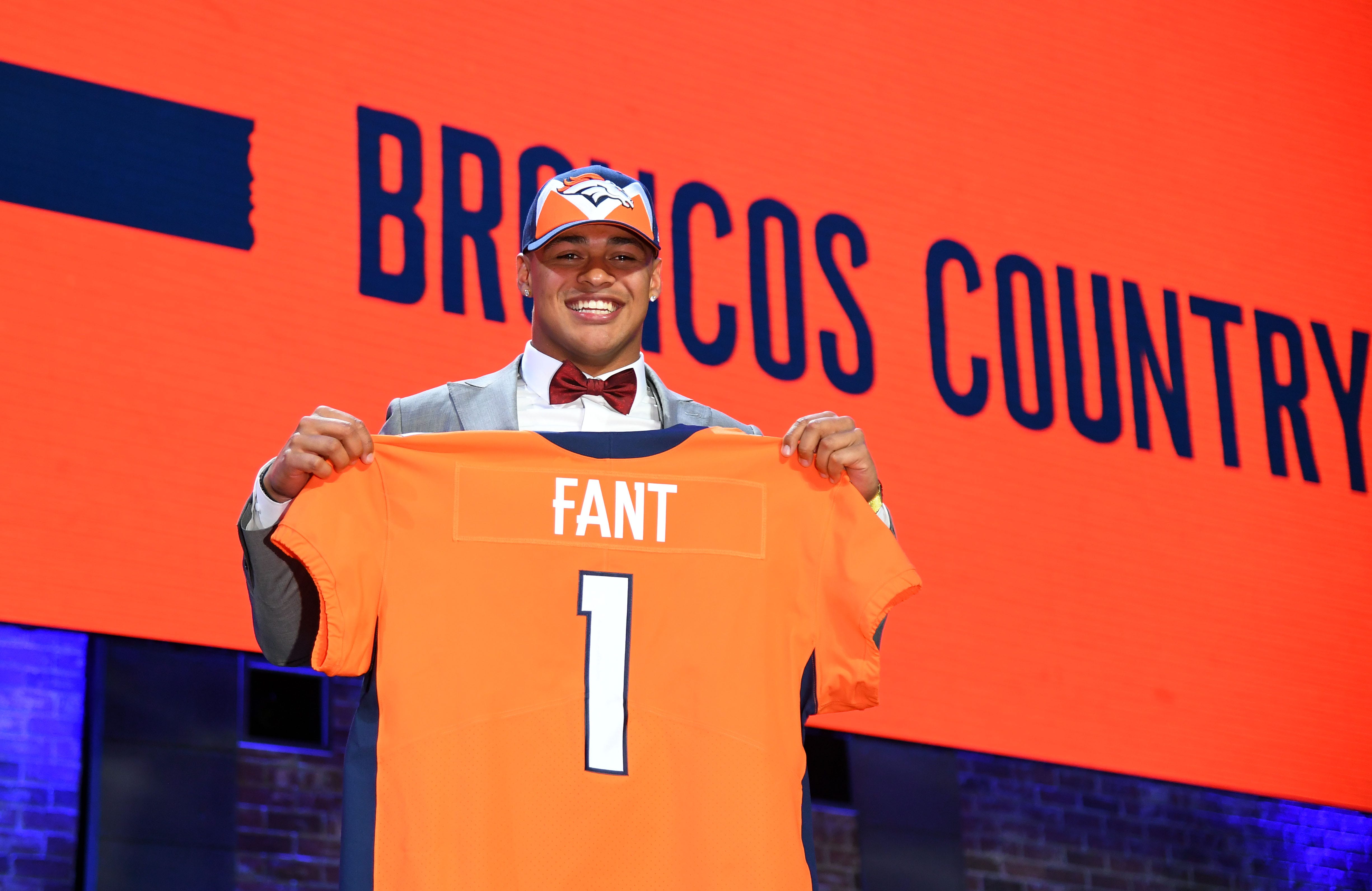 Apr 25, 2019; Nashville, TN, USA; Noah Fant (Iowa) is selected as the number twenty overall pick to the Denver Broncos in the first round of the 2019 NFL Draft in Downtown Nashville.